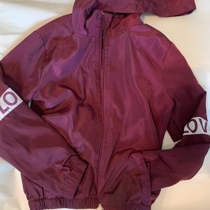 Girls Maroon Windbreaker “Love”
